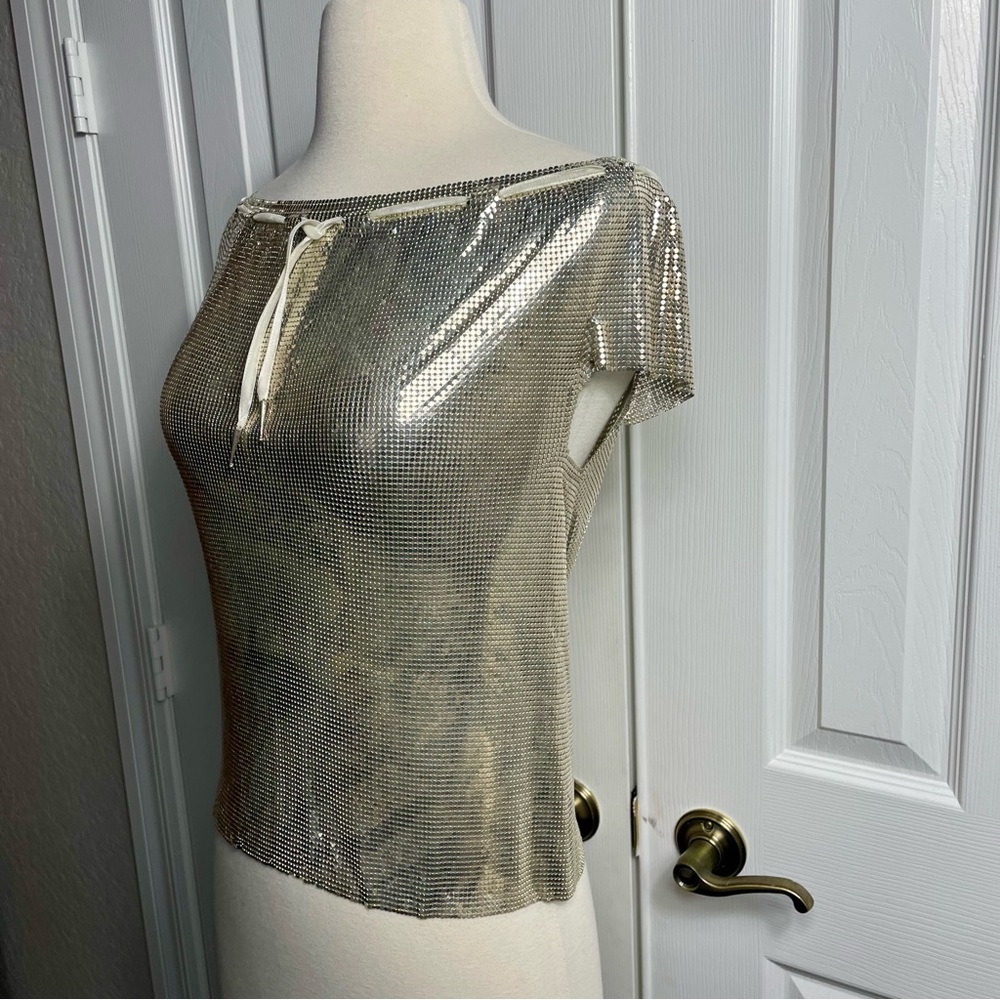 Vintage Paco Rabanne Metallic Silver Chainmail Top - Picture 5 of 17